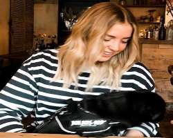 She also has a furry friend in her home.